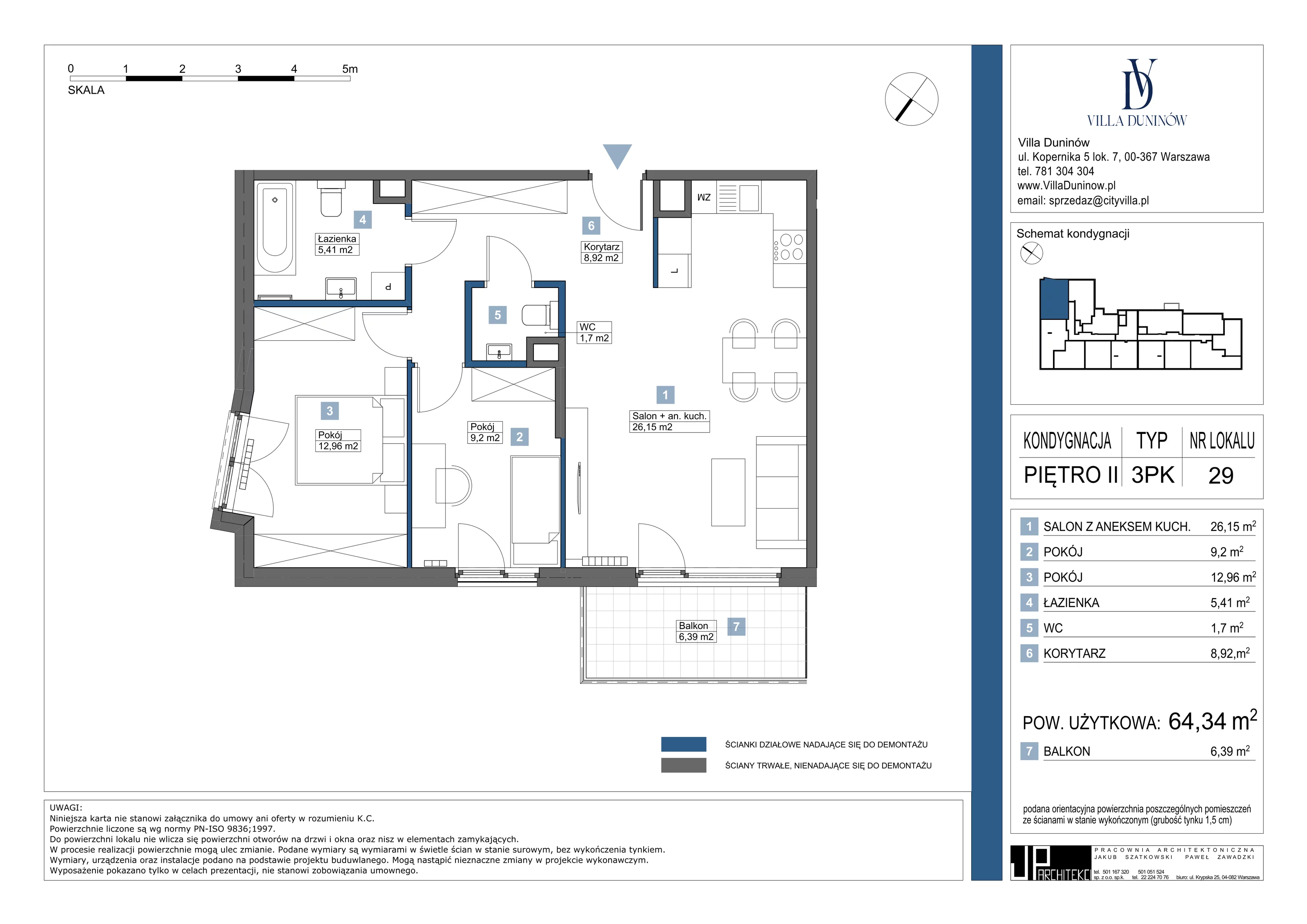 Mieszkanie 63,91 m², piętro 2, oferta nr 29, Villa Duninów, Warszawa, Białołęka, Henryków, ul. Duninów 7